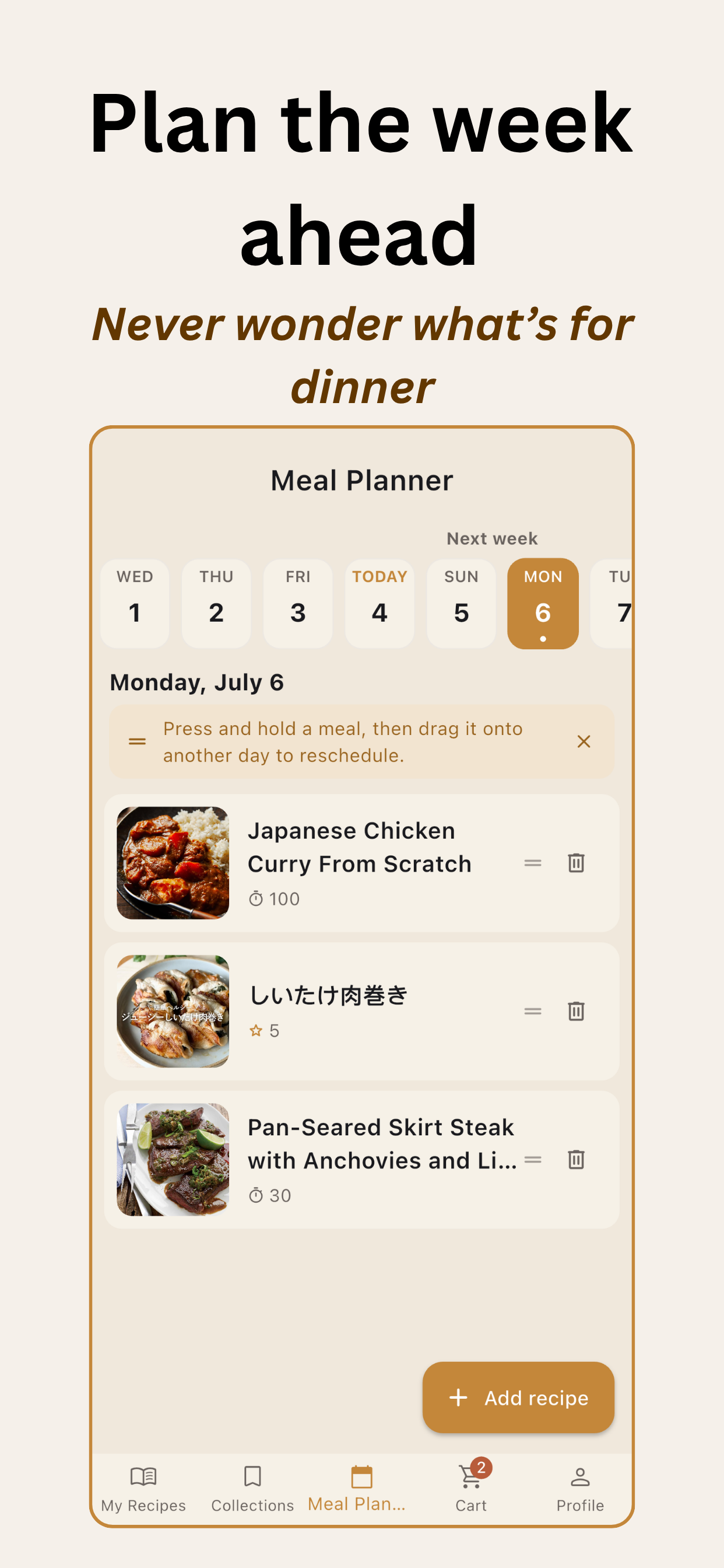 Plan the week ahead